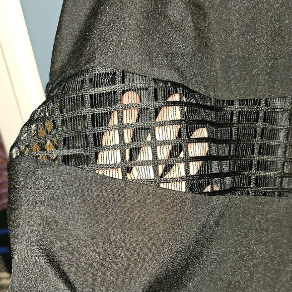 Signature Collection Black Sleeveless Mini Dress Lace Size Xlarge Zip Casual - Picture 5 of 9